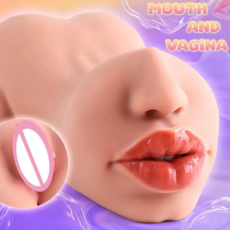 Male masturbator sex toy, adult toy two in one, realistic oral masturbation male oral sex device, realistic oral sex masturbator